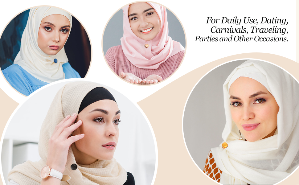Round Magnetic Hijab Pins Strongest Multi Magnet for Women's Muslim Head Accessories