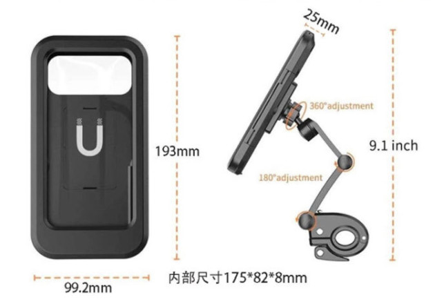 360 Rotation Waterproof Bike Phone Holder Case Handlebar Mobile Phone Stand Holder
