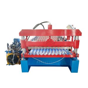  Corrugated Galvanized Sheet Panel Roll Forming Machine PLC Control Manufactures