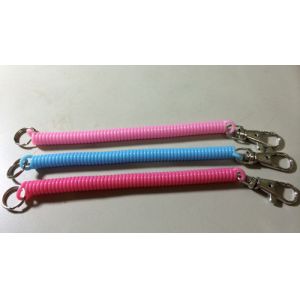 China Custom Pantone Colors Spiral Coil Key Chains w/Metal Snap Clip and 12mm Split Ring on sale