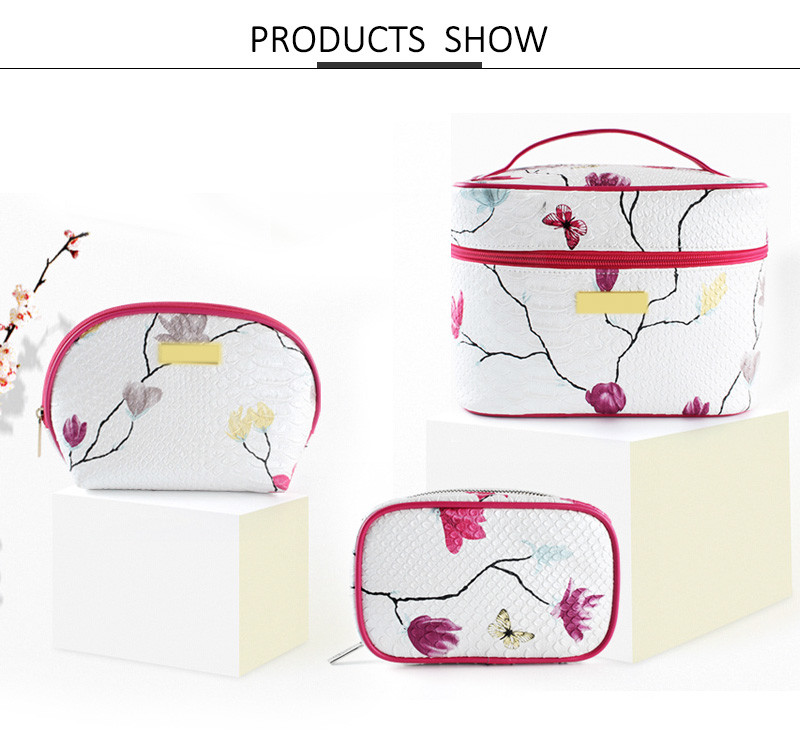 Zipper Waterproof Travel Cosmetic PU Makeup Bag