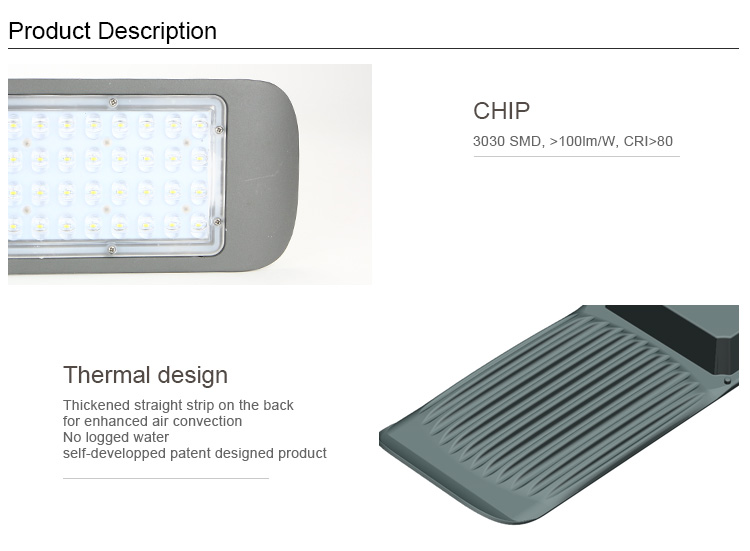 IP66 Outdoor LED Street Lights Water Resistant 80 Watt 120 Watt 860*330*80mm