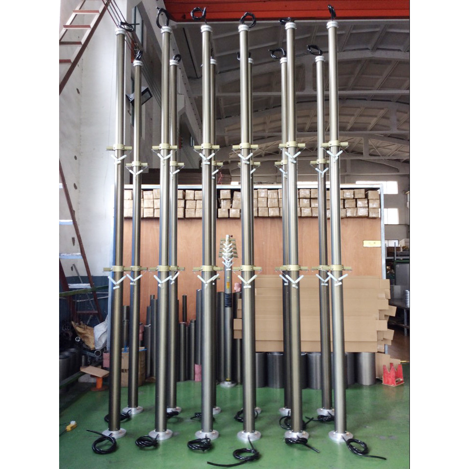 4.5m lockable CCTV pneumatic telescopic mast inside CCTV looms secuity camera mast