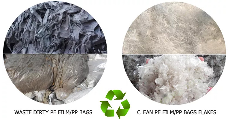 300KW Plastic Recycling Washing Line 380V 50HZ PP PE Film 5000kg/H