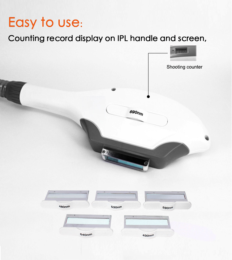 2 Handles IPL 1200W 755nm Multifunction Beauty Machine