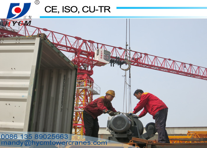 52m Jib Length Top Slewing Crane QTZ63(PT5210) Flat Top Tower Cranes 150m Tower Crane Lifting Height
