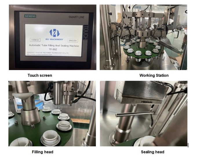 Touch Screen Soft Tube Filling And Sealing Machine With Automatic Tube Feeding System