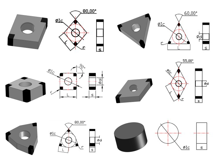 Diamond Insert PCD CBN CNC Lathe Turning Tool Insert for Aluminum CBN for Hard Steel