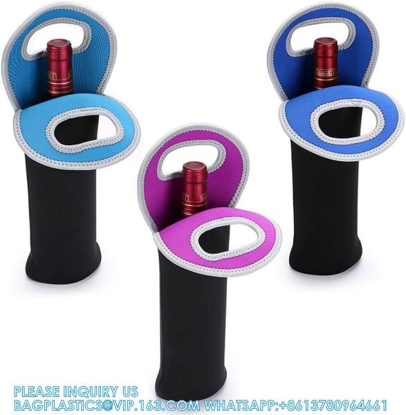 Neoprene Wine Carrier Tote Bag Portable Bottle Tote Holders Insulated Wine