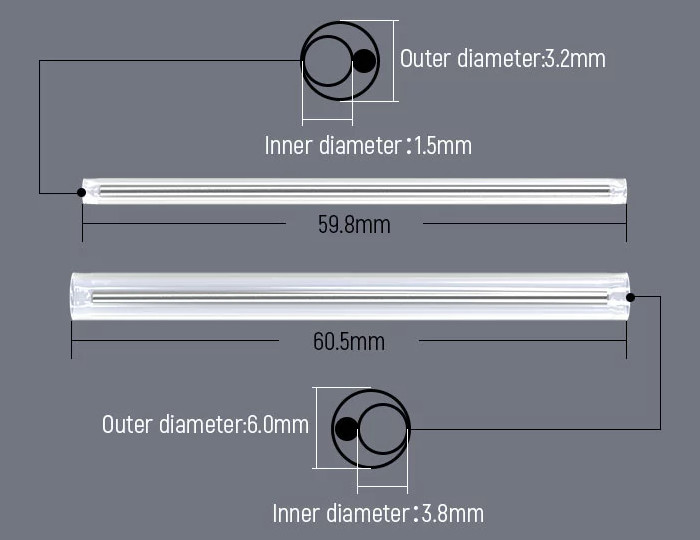Hot Melt Tube 1.5x60mm Fiber Optic Splice Sleeve
