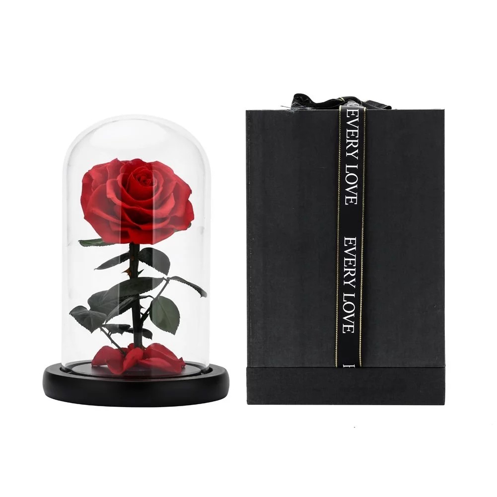 Wholesale Forever Roses preserved roses in glass dome Fresh flower rose Christmas Decorations