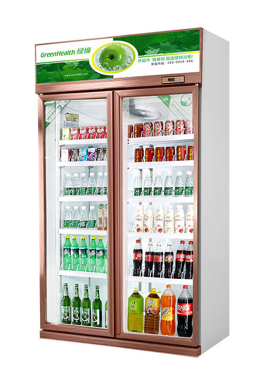 Commercial Beverage Refrigerator Glass Door Display Fridge For Bar , Drink Merchandiser Fridge
