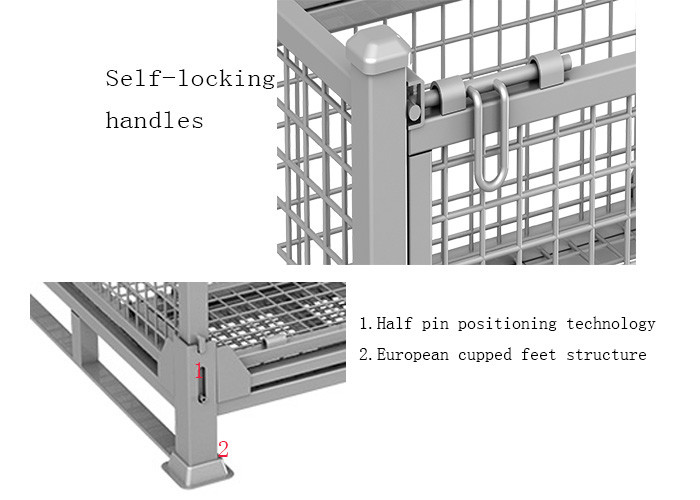 Wire Mesh Collapsible Stackable Stillage 1000Kg Load For Yard Storage