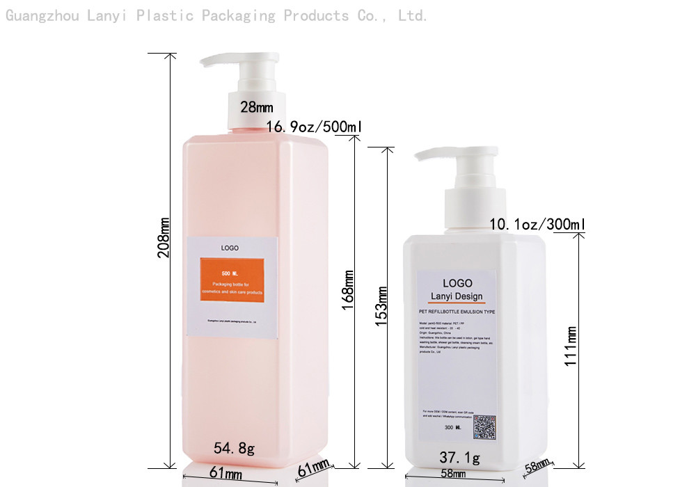 Shampoo Body Cream Shower 10.1oz Lotion Plastic Bottle