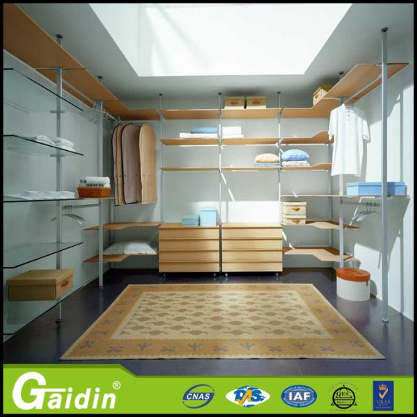 Aluminum accessories wooden shelves furniture easy installed walk in closet for