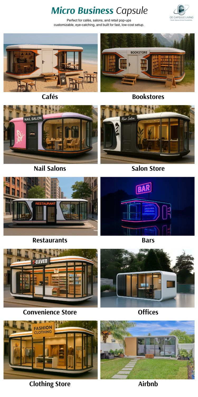 Luxury Bedroom Living Room Modern Prefab Smart Tiny Space Capsule Mobile Modular Container Capsule House Hotel