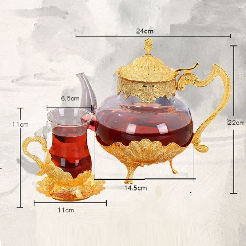 600ml Borosilicate Vintage Heat Resistant Glass Teapot
