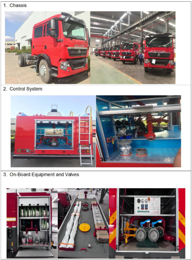 HOWO 15000l Foam Fire Truck Heavy Duty Red Color Multifunctional
