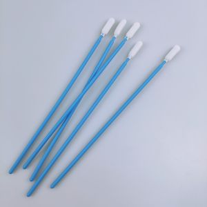 165mm Long Polypropylene Handle Foam Tip Swabs Round Head