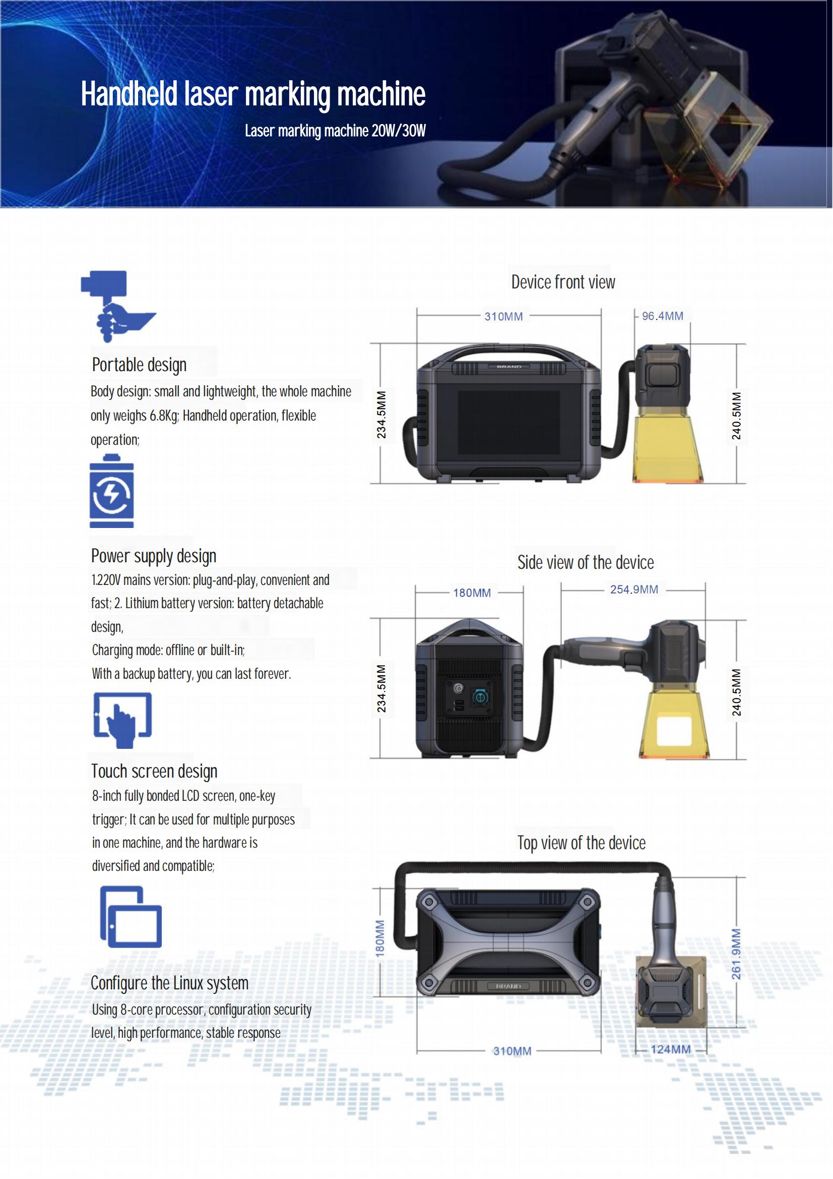 Mini Portable Laser Engraving Machine for Tyre HIGHYAG Laser Head II-VI Optical Lens Performance