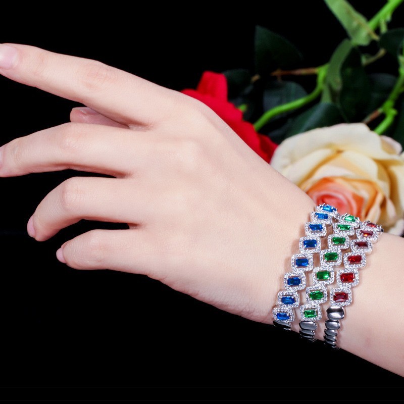 Fashion Cubic Zirconia Bracelet Bangle Chain Bracelets For Women Gold Silver Color Hand Chain CZ Bracelet Jewelry