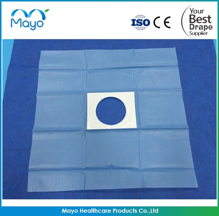Water Repellent Surgical Drape With Adhesive / Off Centre And Cable Hole