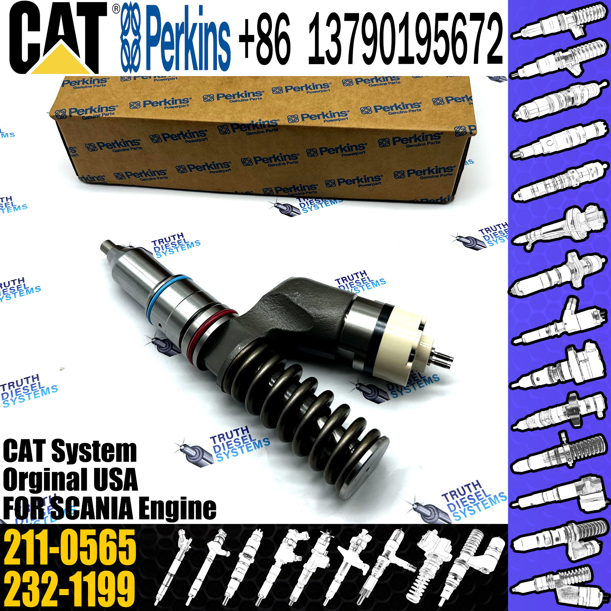 211-0565 359-4080 374-0751 374-0750 291-5911 253-0616 211-3025 211-3023 For CAT C15 C18 Common Rail Diesel Fuel Injecto