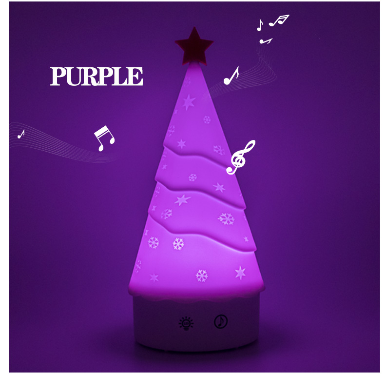Custom Eco-friendly Christmas Tree Night Light with Touch Control and Music Function