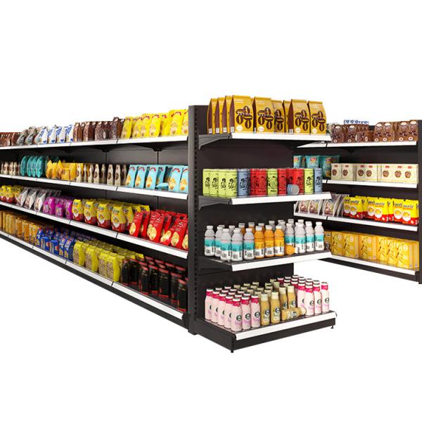 Double Side Grocery Retail Store Gondola Shelving Steel Supermarket Display