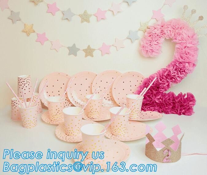 Party supplies, custom printing table rose gold paper biodegradable dinner disposable plate,Compostable Eco Friendly Env