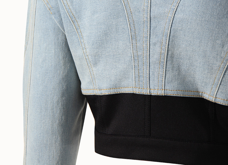 Female Short Casual Sleeve Jean Jackets Denim Cropped Jacket Hot Girl Fashionable Breathable Retro Long