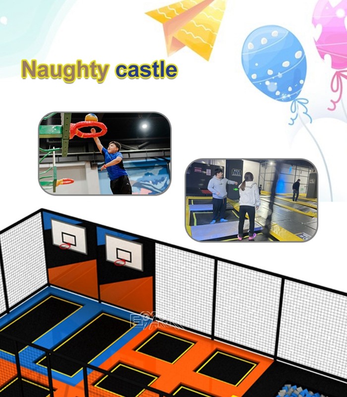 Adult Commercial Rectangle Jump Trampoline Park Equipment With Foam Pit
