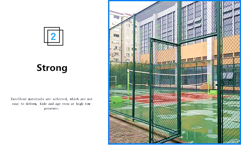 Playground Green PVC Coated Chain Link Fence 6 Foot Galvanized 50x50mm