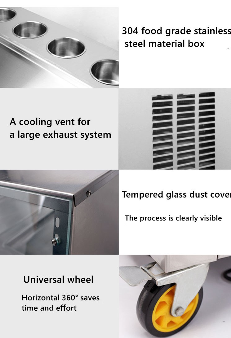 Ice Cream Roll Making Equipment with International Brands Compressor in Thailand