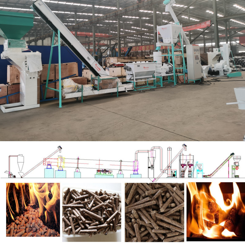 60-200kw Wood Pellet Production Line Flat Die Pellet Mill And Roller Wearing Parts