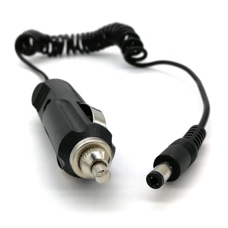 12V Spring Coiled Car DC Jack 5.5x2.1mm Cigarette Lighter Extension Cable