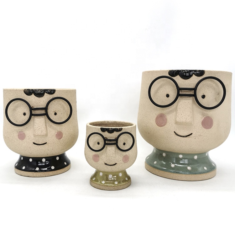 Unique Boy Shaped Flower Succulent Pot 3D Ceramic Lovely Instagram