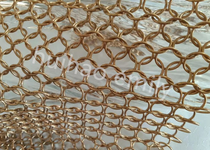 Interior Design Metal Round Ring Mesh Curtain With SS Eletroplating