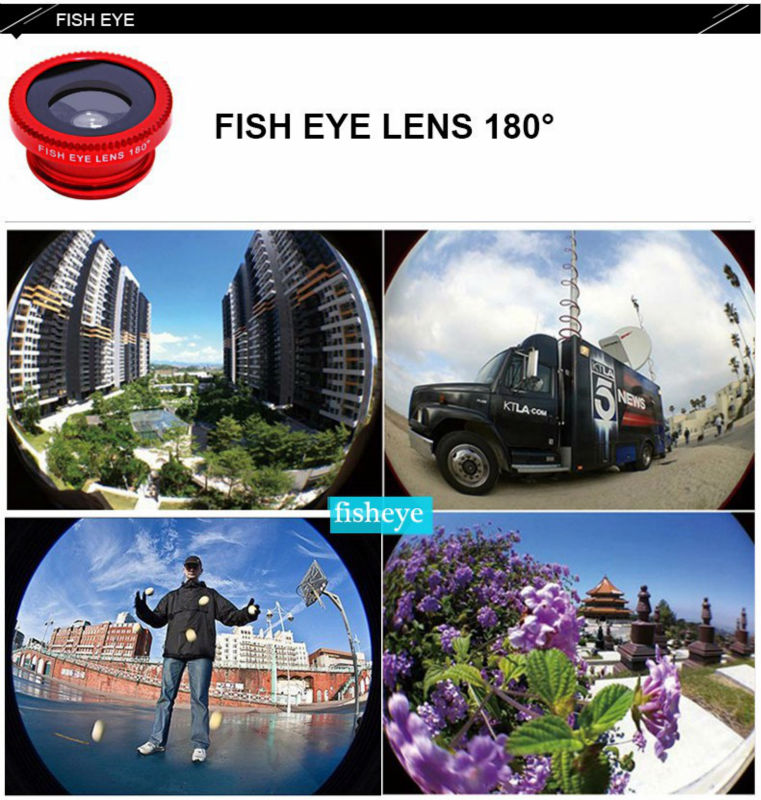 Universal clip on phone 3in1 lenses for Moblie Smart Phones 3 in 1 FishEye Wide Angle Macro Lens For iPhone For XIAO MI