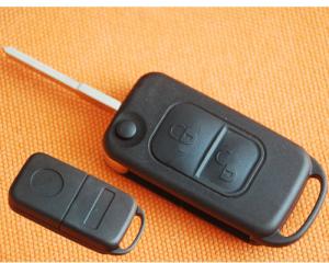 China Benz 2 Button Flip Remote Key Shell, Auto Remote Key Blanks With 2 Track Flip Key Blade on sale