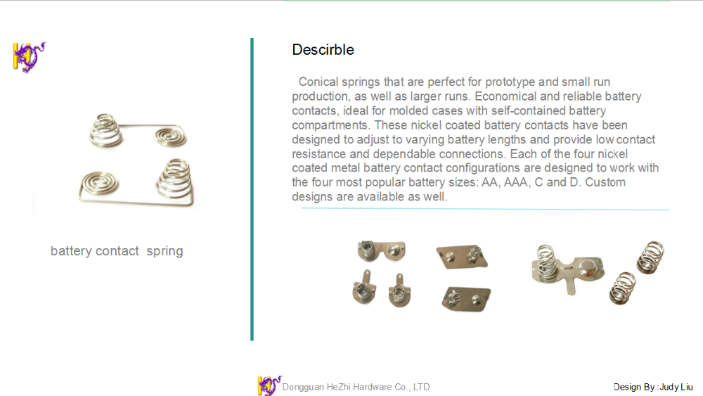 SWC Tower AA Battery Spring Contacts Battery Compartment Spring For Electric Toothbrush