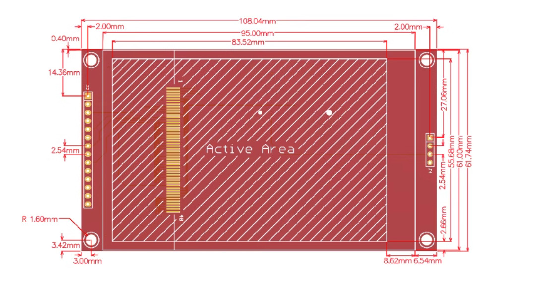 4 Inch SPI LCD Module 3.3V - 5V 320x480 Display With PCB Board