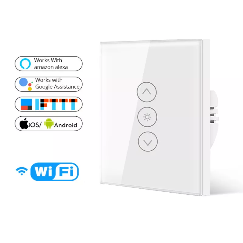 Glomarket Tuya Wifi Smart Dimmer Switch Glass Panel Voice Remote Control
