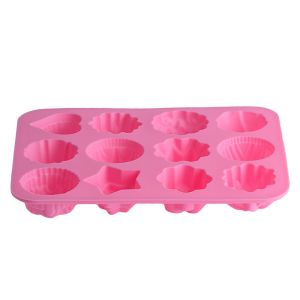 China Reusable Nonstick Silicone Baking Molds With 12 Different Shape on sale