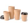 Buy cheap 12OZ CUSTOM PRINTED DISPOSABLE COFFEE CUPS KRAFT PAPER ECO FRIENDLY PAPER CUPS from wholesalers