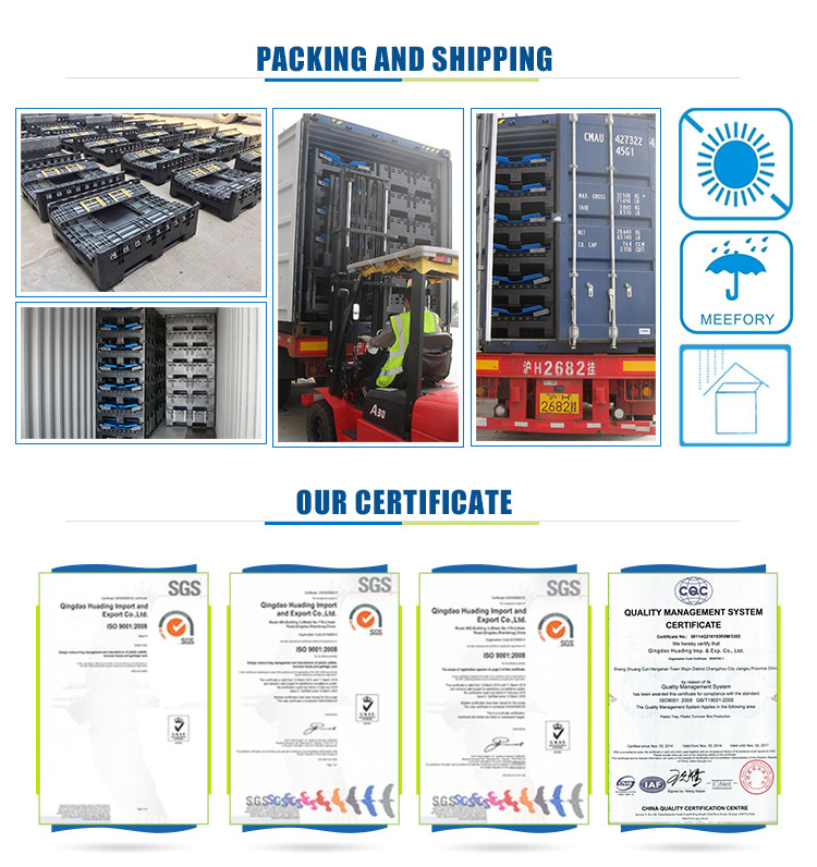 Folding plastic EU containers storage box for auto parts and foods