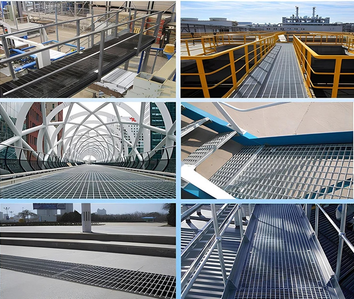 303 Walkway Channels Galvanized Safety Grating Non Slip Perforated Stair Treads Metal Grate