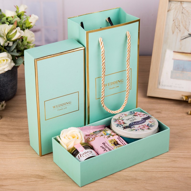Handmade Rectangular Pink Cardboard Party Favor Boxes Giftbox Wedding OEM
