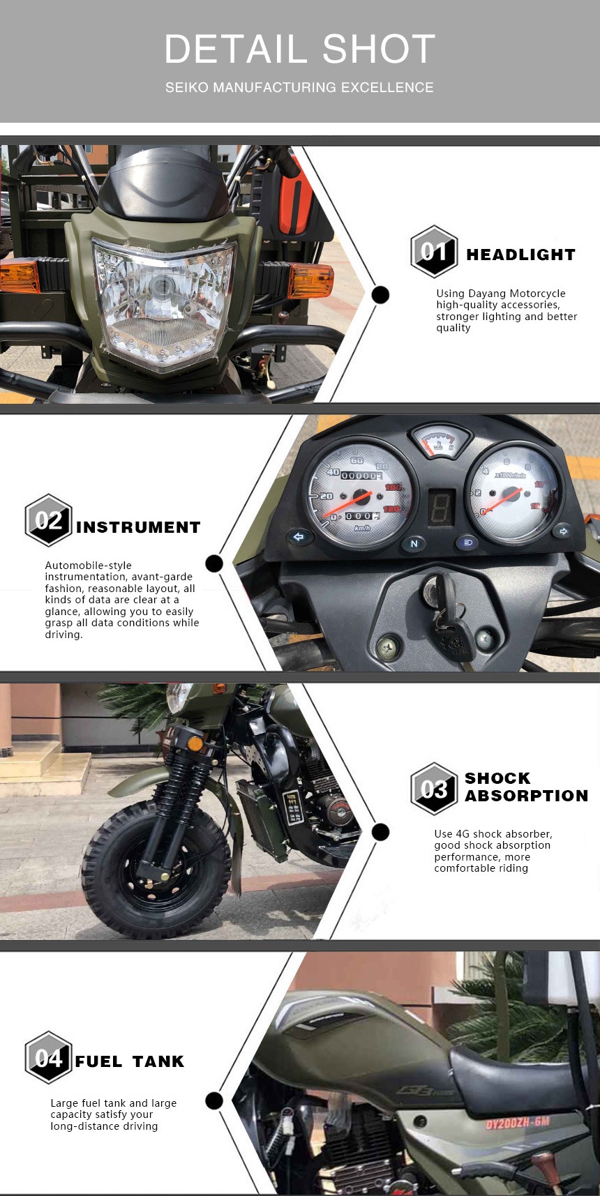 DAYANG 5.0-12 Tire Size Motorized Tricycle for Food Delivery in Tanzania Market