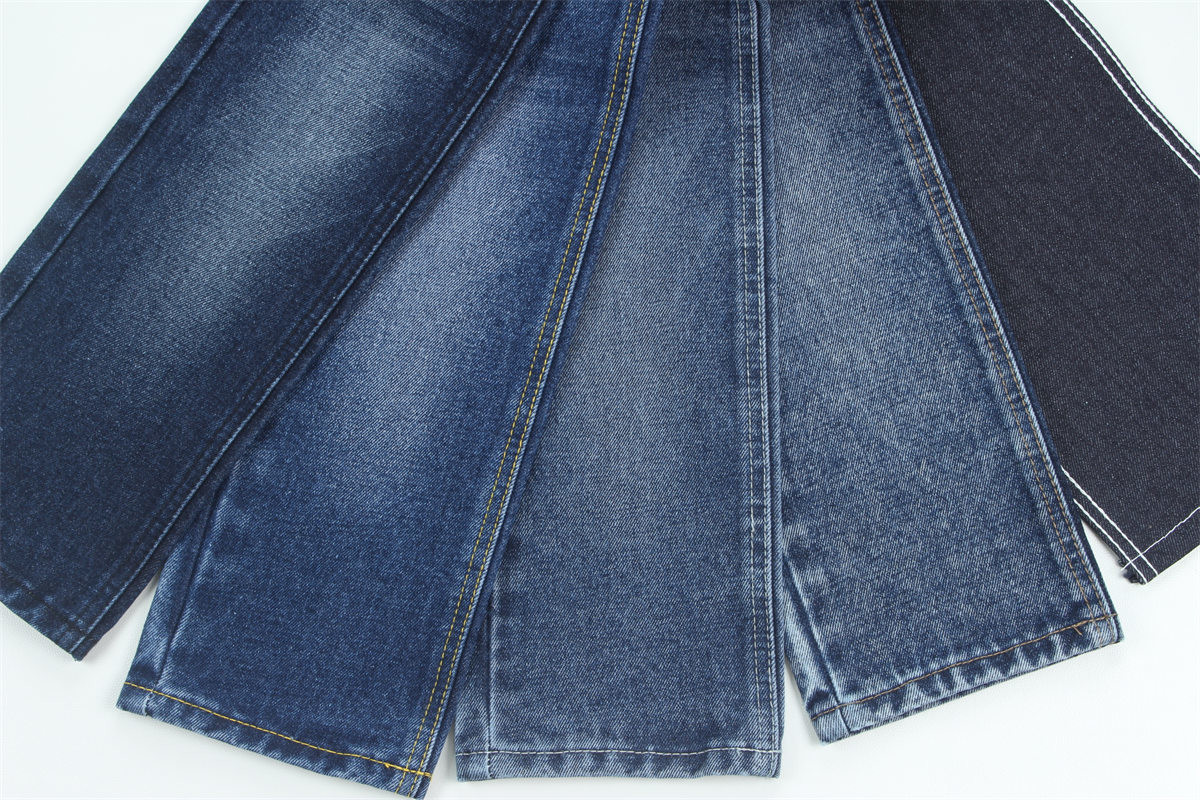 Blue Color Denim Fabric Rigid 100% Cotton Recycle Yarn For Worker Jean Cloth